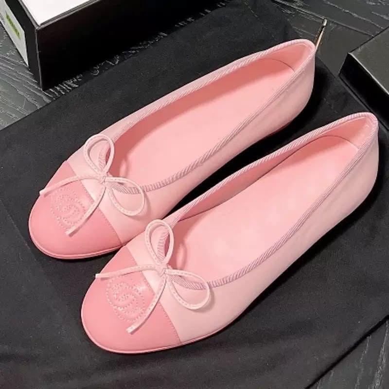 Chanel Lambskin CC Cap Toe Ballerina Flats